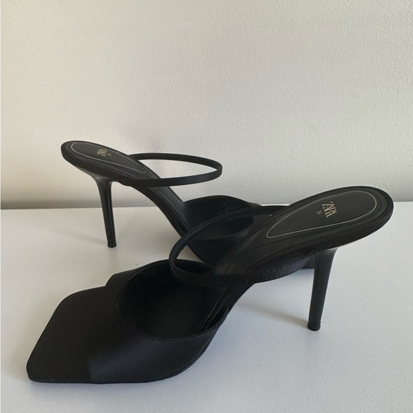 Zara NEW Square Toe Mule Sandals - Picture 1 of 5